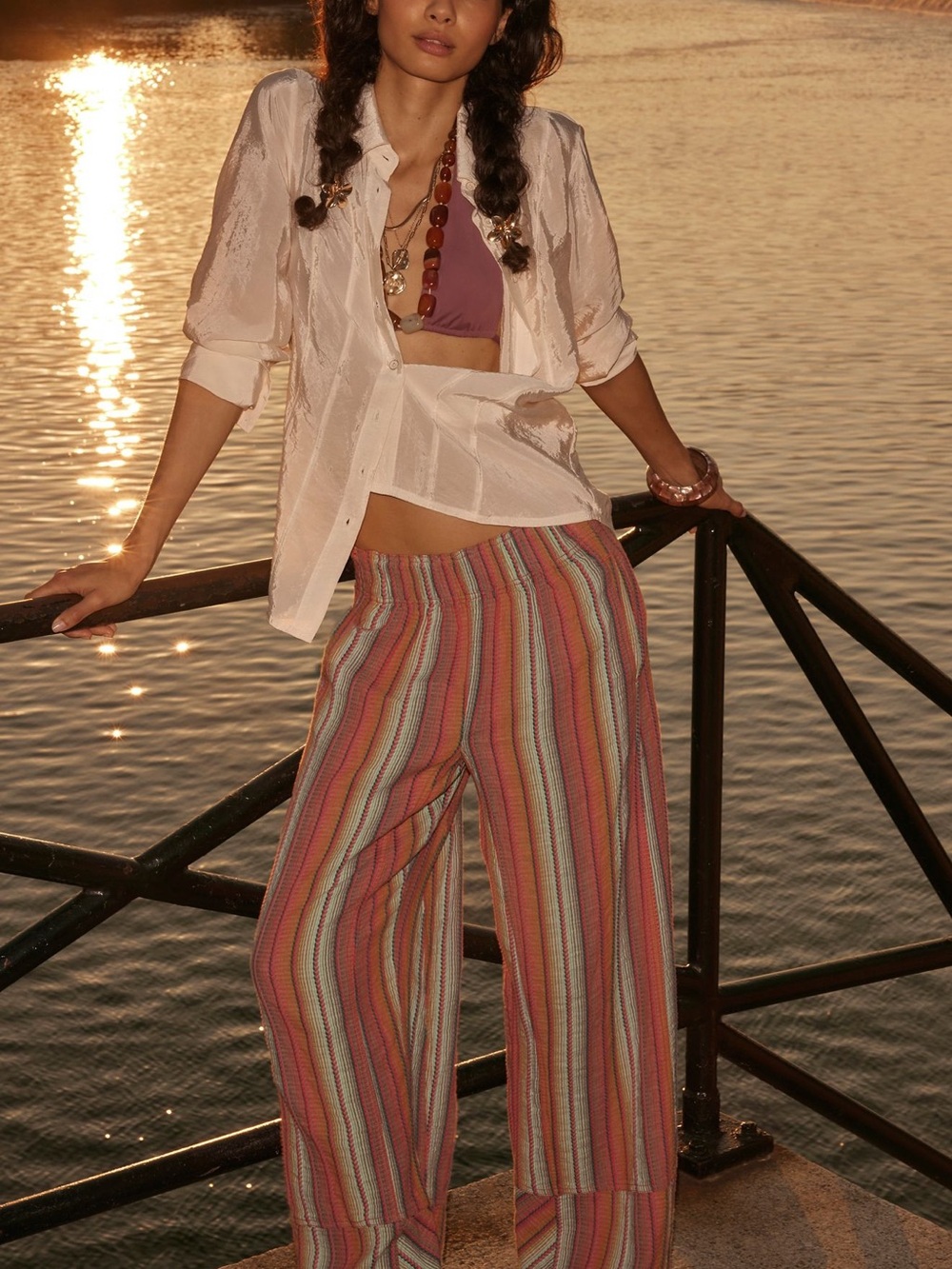 Free People Days End Striped Pants
